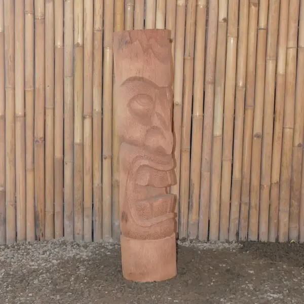 Product image 4 of the product “Tiki Statue Polynesia style. From coconut palm. Model 2 - open mouth, in the sizes from 50cm to 200cm, Natural ”